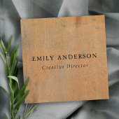 錆びた腐食性オレングランジジメタルのテクスチャ スクエア名刺