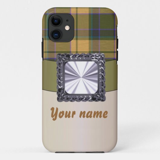 錆びた茶色のタータンチェック格子状 Case-Mate iPhoneケース (裏面)