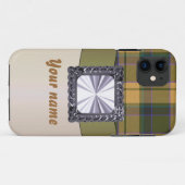 錆びた茶色のタータンチェック格子状 Case-Mate iPhoneケース (裏面(横))