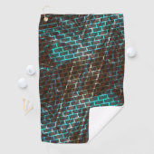 錆びた茶色の青、傷、小さなレンガまたは火格子 ゴルフタオル (インサイチュ)