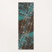 錆びた茶色の青、傷、小さなレンガまたは火格子 ヨガマット (正面)