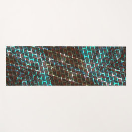 錆びた茶色の青、傷、小さなレンガまたは火格子 ヨガマット