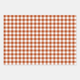 錆びた赤のチェック柄 ラッピングペーパーシート