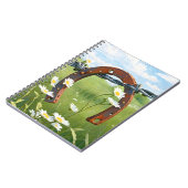 錆びた蹄鉄と白いデイジー ノートブック (左側)