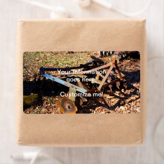 錆びた農場用機器 ラベル (インサイチュ)