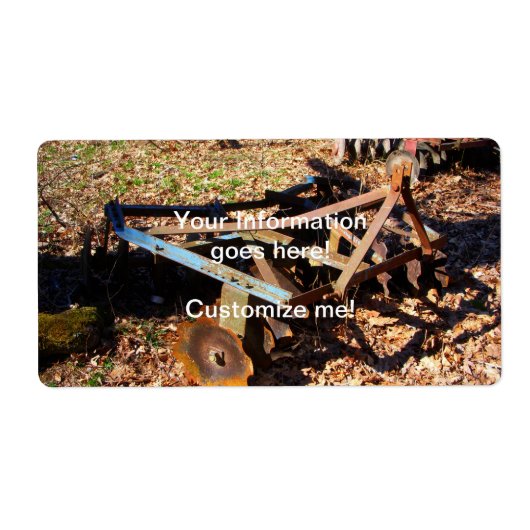 錆びた農場用機器 ラベル (正面)