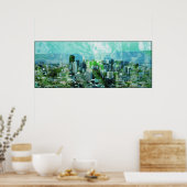 錆びた都市シアン ポスター (キッチン)