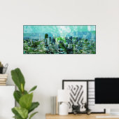 錆びた都市シアン ポスター (ホームオフィス)