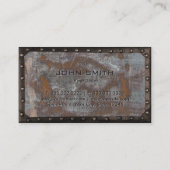 錆びた金グランジ属の自動修理工 名刺 (裏面)