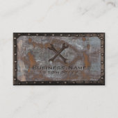 錆びた金グランジ属の自動修理工 名刺 (正面)