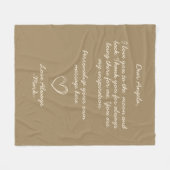 錆びた金ゴールド手書きラブレターまたはメッセージ フリースブランケット (正面(横))