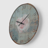 錆びた金属と絵を描バラ ラージ壁時計 (傾斜)