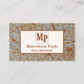 錆びた金属のテクスチカスタムャとロゴ 名刺 (正面)