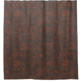 錆びた金属の正方形 シャワーカーテン (正面)