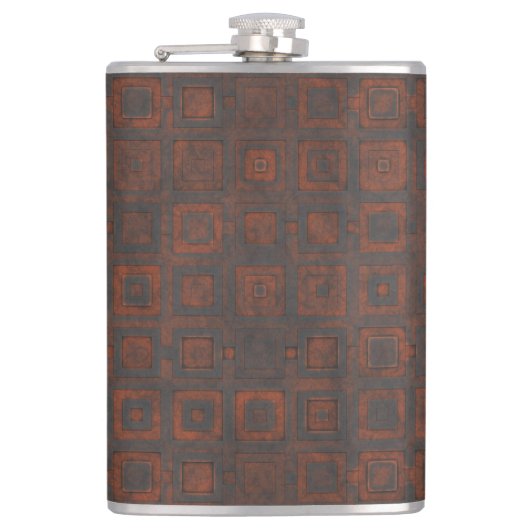 錆びた金属の正方形 フラスク (正面)