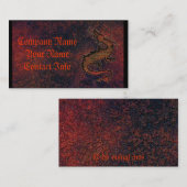 錆びた金属の背景を持つ竜 名刺 (正面/裏面)