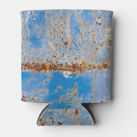 錆びた金属の質感、青い傷の付いた装飾。 缶クーラー (正面)