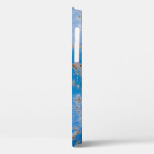 錆びた金属の質感、青い傷の付いた装飾。 Case-Mate iPhoneケース (裏面 / 左)