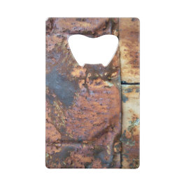 錆びた金属サイディング旧産業建物詳細 クレジットカード栓抜き