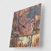 錆びた金属サイディング旧産業建物 スクエア壁時計 (傾斜)