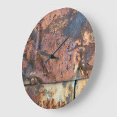 錆びた金属サイディング旧産業建物 ラージ壁時計 (傾斜)