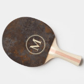 錆びた金属シートモノグラム 卓球ラケット (横)