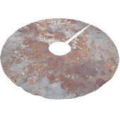 錆びた金属テクスチャの背景 ブラッシュドポリエステルツリースカート (アングル)