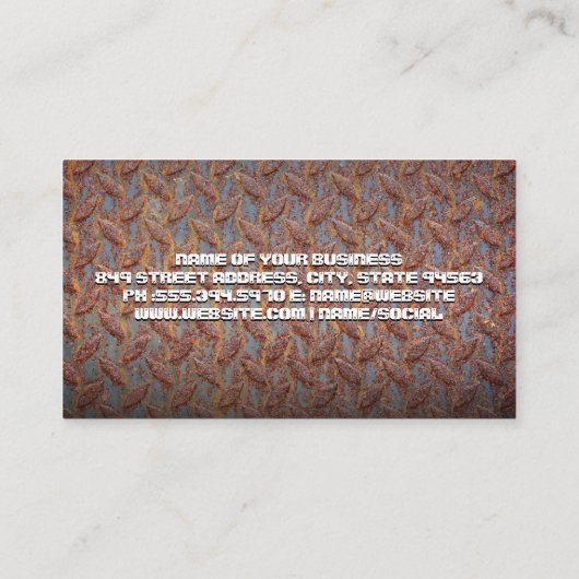 錆びた金属パターンの背景 名刺 (裏面)