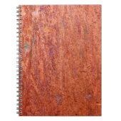 錆びた金属プレートが腐食性要約でエッチングされ、年代 ノートブック (正面)