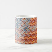 錆びた金属メッシュのテクスチャ。錆びた金属pを閉じる コーヒーマグカップ (中央)