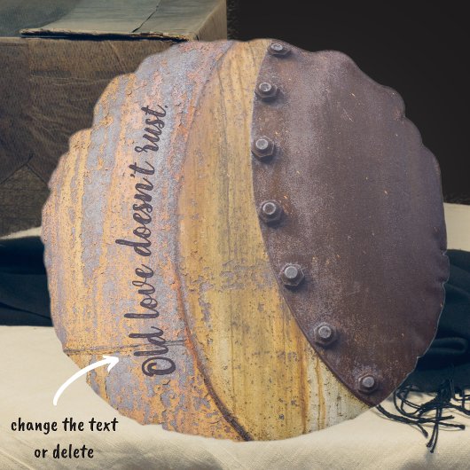 錆びた金属物体 ラウンドクッション