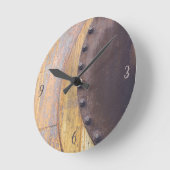 錆びた金属物体 ラウンド壁時計 (傾斜)