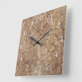 錆びた金属表面 スクエア壁時計 (傾斜)