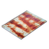 錆びた金属、テクスチャ付きの背景。 ノートブック (左側)