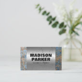 錆びた金属 |古いメタリックの背景を傷つける 名刺 (スタンド正面)