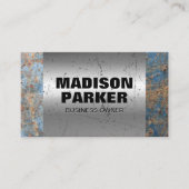 錆びた金属 |古いメタリックの背景を傷つける 名刺 (正面)