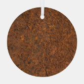 錆びた金属：鉄の質感。 ガラスオーナメント (裏面)