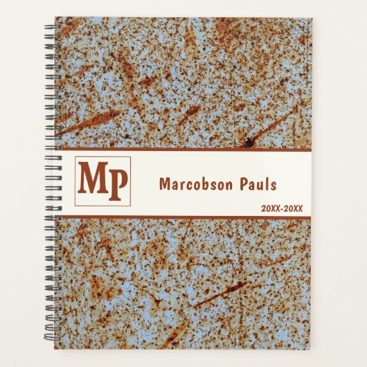 錆びた金男らし属工芸 プランナー手帳 (正面)