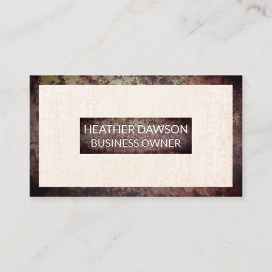 錆びた金縁ど属 |テクスチグランジャの背景 名刺 (正面)