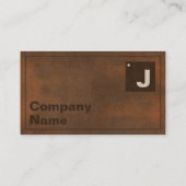 錆びた鉄はっきりしたタイポグラフィモノグラムQRコード 名刺 (裏面)