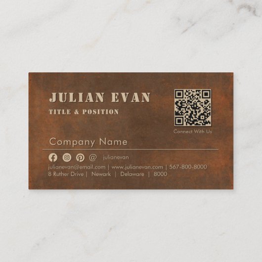 錆びた鉄ステンシはっきりしたルタイポグラフィメタル 名刺 (裏面)