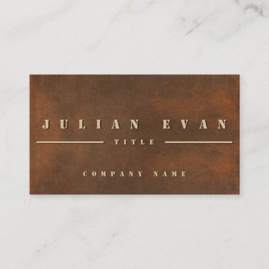 錆びた鉄ステンシはっきりしたルタイポグラフィメタル 名刺 (正面)