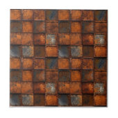 錆びた鉄金属 タイル (正面)