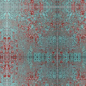 錆びた銅パティナセメント質感ダマスク タイル