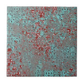 錆びた銅パティナセメント質感ダマスク タイル (正面)