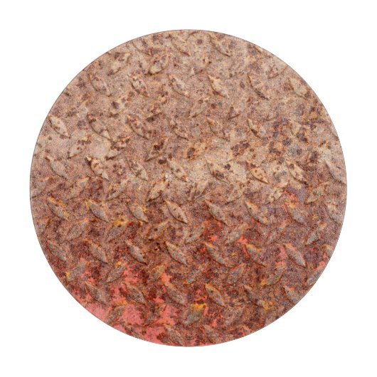 錆びた鋼のプレート、グランギーの金属のテクスチャ。 カッティングボード (正面)