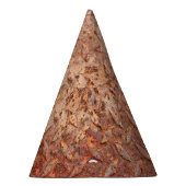 錆びた鋼のプレート、グランギーの金属のテクスチャ。 パーティーハット (右)