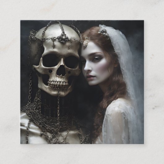 錆びた鎖に鎖で縛られたこの閉じ込めた悪魔的な花嫁 スクエア名刺 (正面)