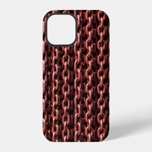 錆びた鎖の鉄の金属リンク iPhoneケース (裏面)