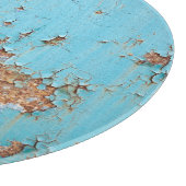 錆びた青い金属：テクスチャ付きの壁。 カッティングボード (角)